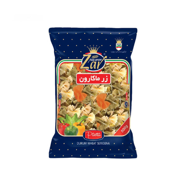 makaroni-zarmakaron-parvane-sabzijat-1000 ماکارونی پروانه ای سبزیجات زر ماکارون 500 گرمی
